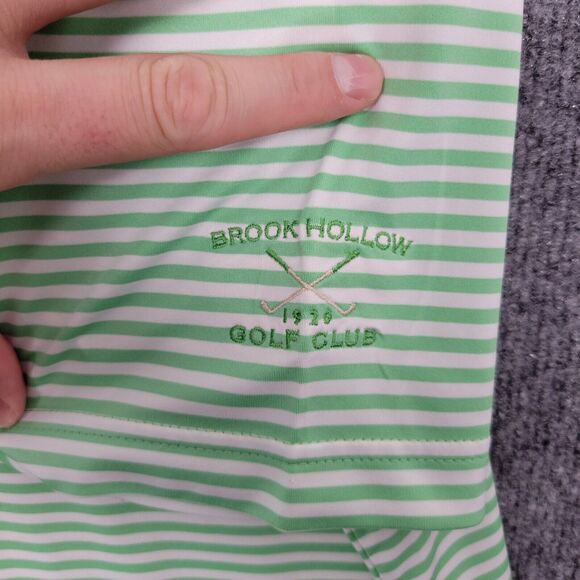 PETER MILLAR Summer Comfort Green Striped Short Sleeve Polo Shirt SIZE LARGE - Picture 6 of 14